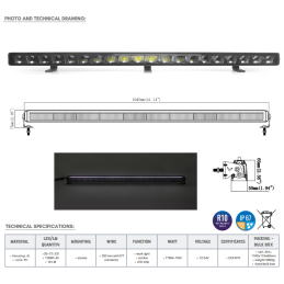 LED panel 20 + 48 + light stripe / 178W + 10W / 1160x110x68 mm / with DT connector