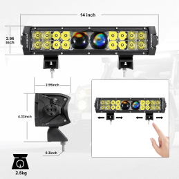 Auxbeam 5D-PRO Off Road Led Light Bar 14inch 100W 12000LM Spot Beam 