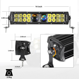 Auxbeam 5D-PRO Off Road Led Light Bar 14inch 100W 12000LM Spot Beam 