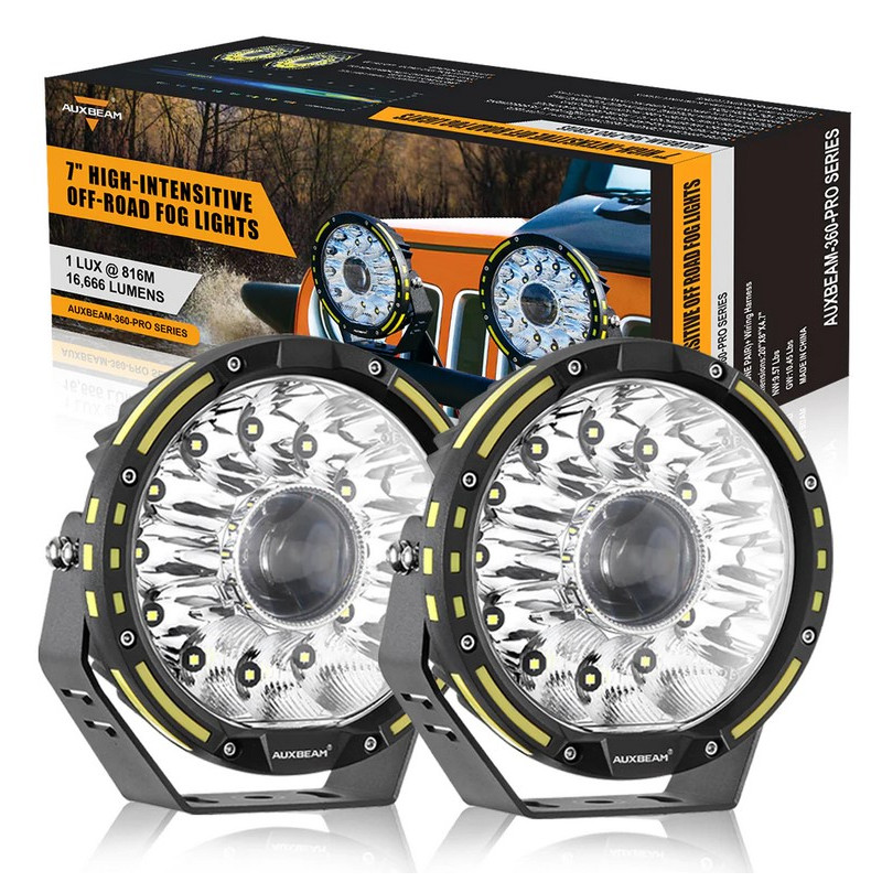 Auxbeam 7 Inch 230W 33332LM Custom Lens Offroad LED Driving Lights