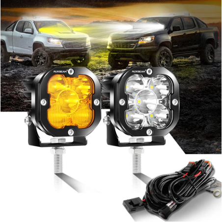 Auxbeam 5inch 168W 16440LM Combo Beam Square LED lights with amber light