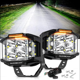 V-MAX Series | 4 Inch 92W 8960LM Combo Beam Side Shooter LED Square Pod Lights with Amber DRL