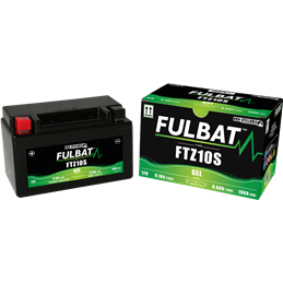 Fulbat battery  FTZ10S GEL  12Volt  Capacity:8.6Ah  CCA:190Amp  L:150 W:88 H:93   P/N:550636  Polarity: + / -