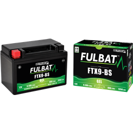 Fulbat battery  FTX9-BS GEL  12Volt  Capacity:8Ah  CCA:135Amp  L:150 W:87 H:105   P/N:550921  Polarity: +/-