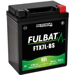 Fulbat battery  FTX7L-BS GEL  12Volt  Capacity:6Ah  CCA:100Amp  L:113 W:70 H:130   P/N:550920  Polarity: -/+