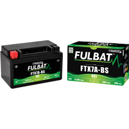 Fulbat battery  FTX7A-BS GEL  12Volt  Capacity:6Ah  CCA:90Amp  L:150 W:87 H:93   P/N:550915  Polarity: +/-