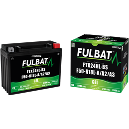 Fulbat battery  FTX24HL-BS / F50-N18L-A/A2/A3 GEL  12Volt  Capacity:21Ah  CCA:350Amp  L:205 W:87 H:162   P/N:550982  Polarity: -