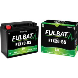 Fulbat battery  FTX20-BS GEL  12Volt  Capacity:18Ah  CCA:270Amp  L:175 W:87 H:155   P/N:550993  Polarity: + / -