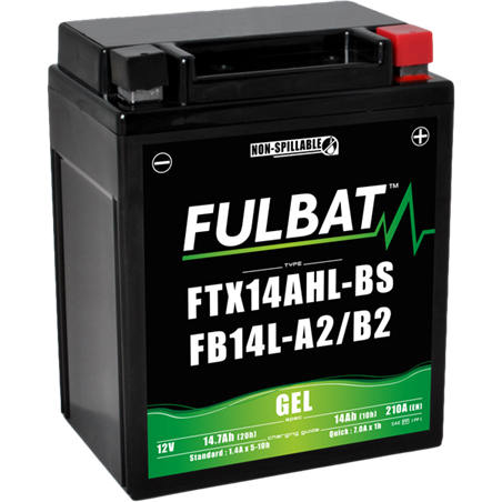 Fulbat battery  FTX14AHL-BS / FB14L-A2/B2 GEL   12Volt  Capacity:14Ah  CCA:175Amp  L:135 W:90 H:167   P/N:550927  Polarity: -/+