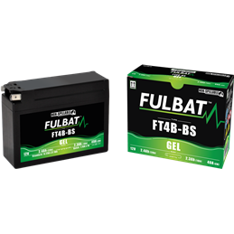 Fulbat battery  FT4B-BS GEL  12Volt  Capacity:2.3Ah  CCA:40Amp  L:113 W:38 H:85   P/N:550949  Polarity: 