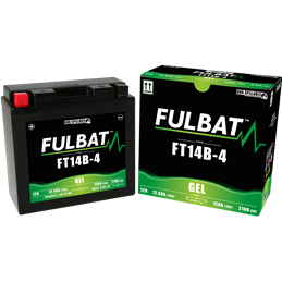 Fulbat battery  FT14B-4 GEL  12Volt  Capacity:12Ah  CCA:210Amp  L:150 W:69 H:145   P/N:550644  Polarity: + / -