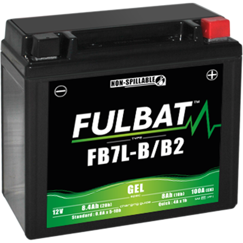 Fulbat battery  FB7L-B/B2  GEL  12Volt  Capacity:8Ah  CCA:100Amp  L:136 W:76 H:130   P/N:550995  Polarity: -/+