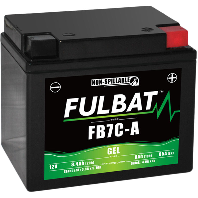 Fulbat battery  FB7C-A GEL  12Volt  Capacity:8Ah  CCA:85Amp  L:129 W:89 H:114   P/N:550989  Polarity: - / +