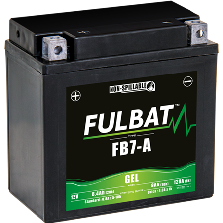 Fulbat battery  FB7-A GEL  12Volt  Capacity:8Ah  CCA:120Amp  L:135 W:75 H:133   P/N:550992  Polarity: + / -