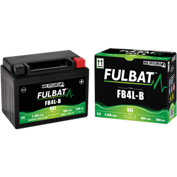 Fulbat battery  FB4L-B GEL  12Volt  Capacity:5Ah  CCA:50Amp  L:120 W:70 H:92   P/N:550916  Polarity: -/+