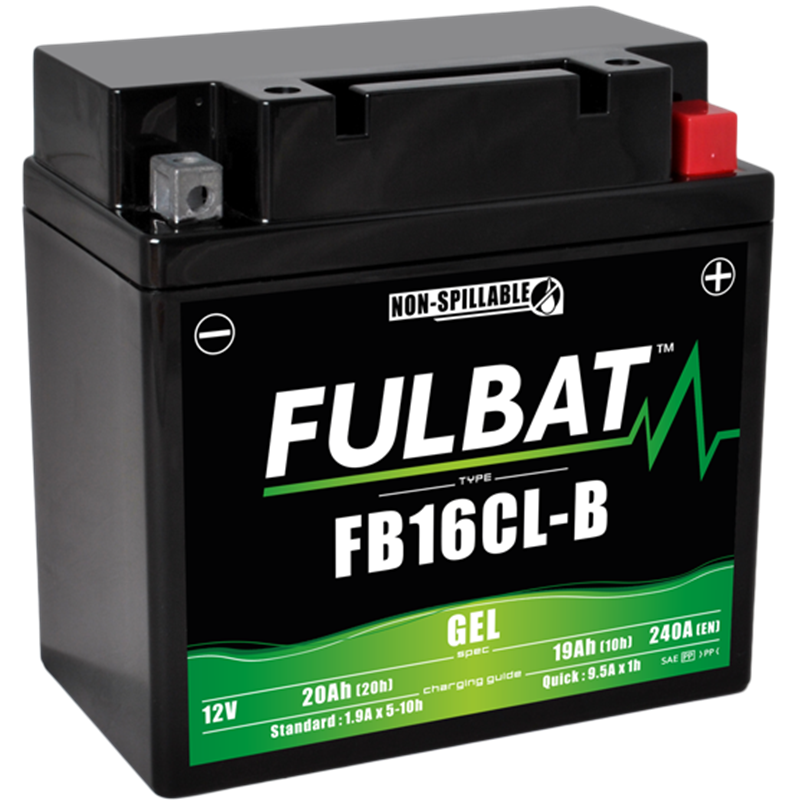 Fulbat battery  FB16CL-B GEL  12Volt  Capacity:19Ah  CCA:240Amp  L:175 W:100 H:175   P/N:550979  Polarity: - / +