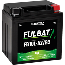 Fulbat battery  FB10L-A2/B2 GEL  12Volt  Capacity:11Ah  CCA:120Amp  L:133 W:90 H:145   P/N:550956  Polarity: -/+